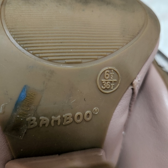 Bamboo/ Pink Mauve Open Toe Booties - Picture 6 of 7